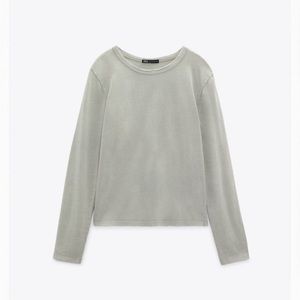 Zara light green tee, size small